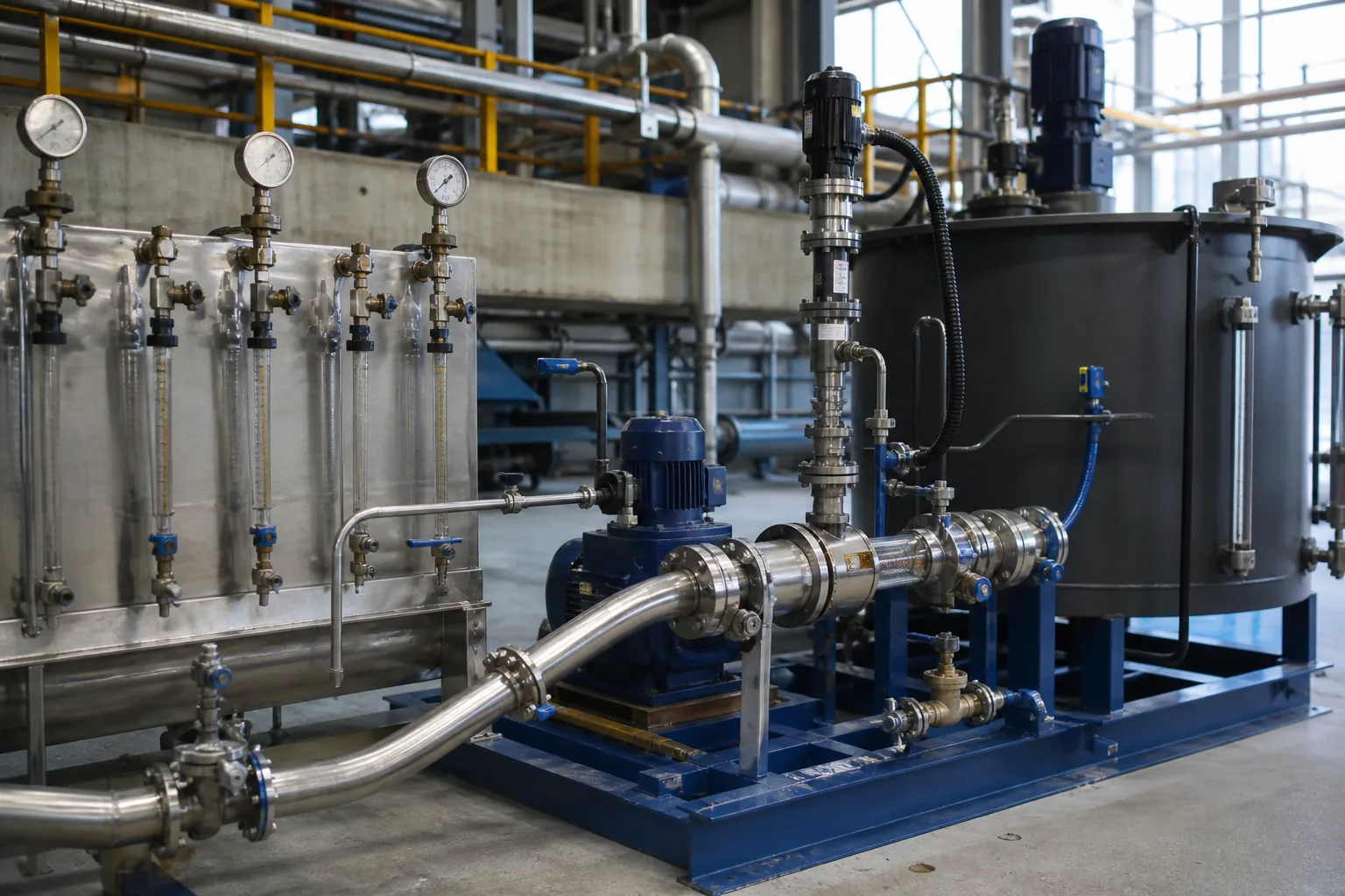 Polyacrylamide emulsion make-down skid with metered water and inversion equipment